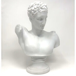 Antique Greek God Hermes Bust 19th Century Marble Dust 11 in x 8 in
